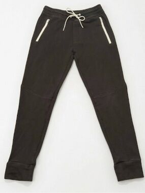 American Eagle Tech Fleece Joggers Men’s Small Black Contrast Zip Streetwear